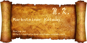 Marksteiner Kálmán névjegykártya