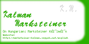 kalman marksteiner business card